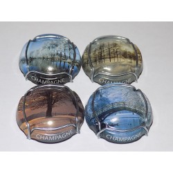 SERIE DE 4 CAPSULES DE CHAMPAGNE - GENERIQUE "Paysages d'Hiver"