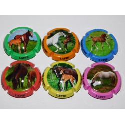 série de 6 capsules de champagne LAPIE LONGE (Chevaux)