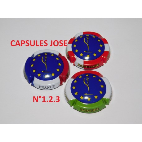 SERIE DE 3 CAPSULES DE CHAMPAGNE - GENERIQUE  "Europe - N°1.2.3"