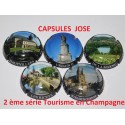 N°1143 - 2 ème série de 5 capsules de champagne GENERIQUE (Tourisme en Champagne)