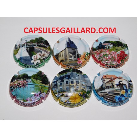 SERIE DE 6 CAPSULES DE CHAMPAGNE GAILLARD.J (Loivre village fleuri)