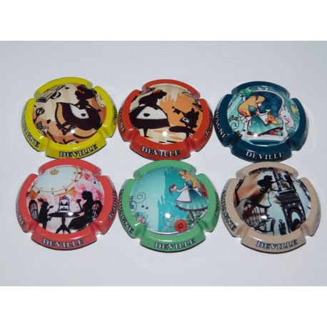 SERIE DE 6 CAPSULES DE CHAMPAGNE - DEVILLE JEAN PAUL