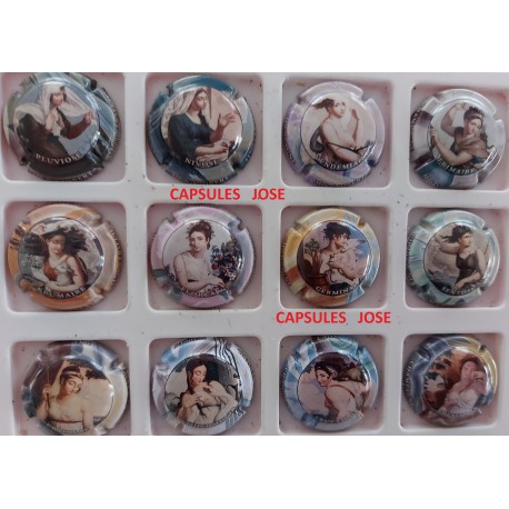 SERIE DE 12 CAPSULES DE CHAMPAGNE - JOBERT MICHAEL et STEPHANIE