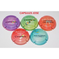 SERIE DE 5 CAPSULES DE CHAMPAGNE - GENERIQUE  (Humour)