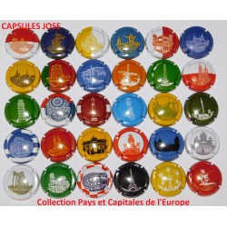 Série 30 Capsules de champagne Générique (Pays et Capitales de l'Europe)