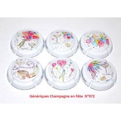 N°972 - Série de 6 capsules de champagne - GENERIQUE (Champagne en Fête)