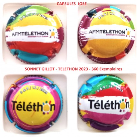 Série de 4 Capsules de champagne SONNET GILLOT (Téléthon 2023) 360 Exemplaires