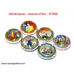 SERIE DE 6 CAPSULES DE CHAMPAGNE GENERIQUE "Jeanne d'Arc"