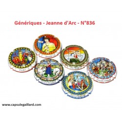 N°836 - SERIE DE 6 CAPSULES DE CHAMPAGNE GENERIQUE "Jeanne d'Arc"