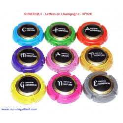 SERIE DE 9 CAPSULES DE CHAMPAGNE - GENERIQUE "Lettres de Champagne"