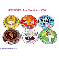 SERIE DE 6 CAPSULES DE CHAMPAGNE GENERIQUE "Jeux Olympique"