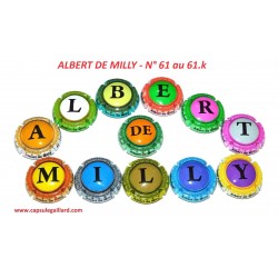 SERIE DE 12 CAPSULES DE CHAMPAGNE - ALBERT DE MILLY N°61 au 61.K