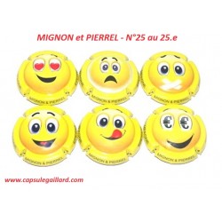 SERIE DE 6 CAPSULES DE CHAMPAGNE - MIGNON et  PIERREL N°25