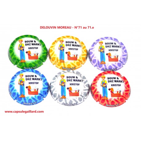 Série de 6 Capsules de champagne DELOUVIN MOREAU N°71 au 71.e