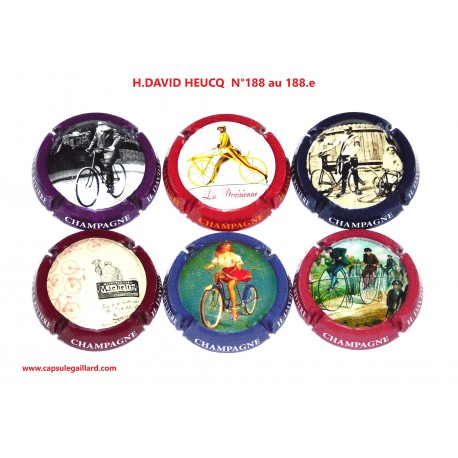 Série de 6 Capsules de champagne - H.DAVID HEUCQ N°118 au 118.e