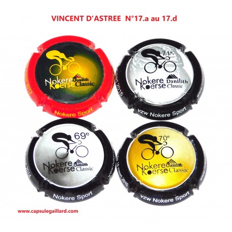 Série de 4 Capsules de champagne VINCENT D'ASTREE N°17.a au 17.d