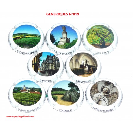 Série de 6 Capsules de champagne - GENERIQUE N°819 AU 819.g