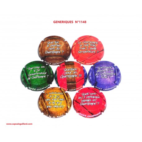 Série de 7 Capsules de champagne - GENERIQUE N°1048 au 1048.f