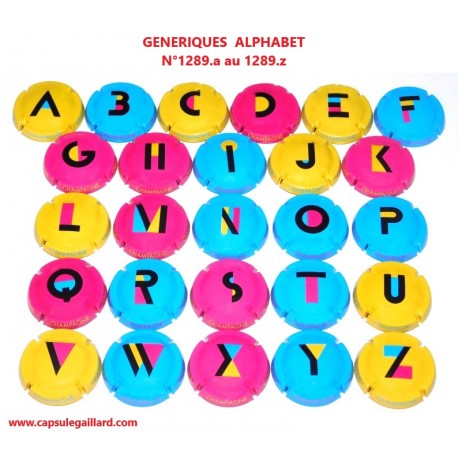 SERIE DE 26 CAPSULES DE CHAMPAGNE - GENERIQUE (Alphabet de A à Z)
