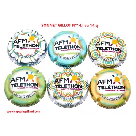 SERIE DE 6 CAPSULES DE CHAMPAGNE - SONNET GILLOT (Téléthon 2021) Numérotés 300 ex