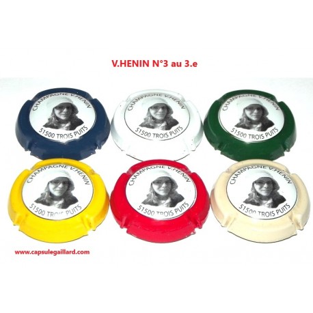 Série de 6 Capsules de champagne V.HENIN  N°3 au 3.e