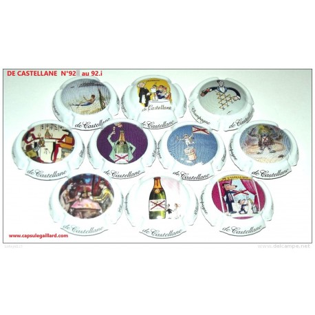 Série de 10 Capsules de champagne - DE CASTELLANE  N°92 au 92.i