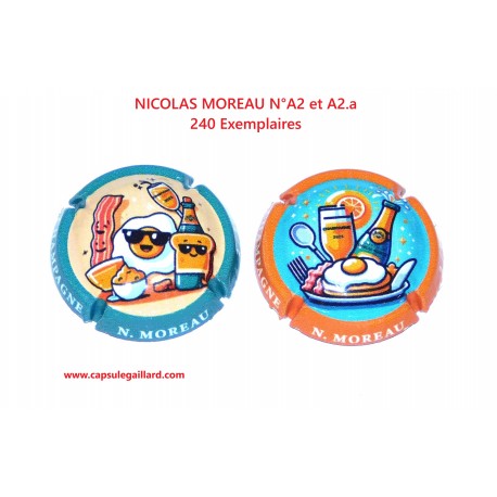2 Capsules de champagne - NICOLAS MOREAU - N°A2 et A2.a - 240 Exemplaires