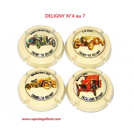 Série de 4 Capsules de champagne - DELIGNY N°4 au 7
