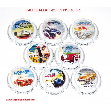 Série de 8 Capsules de champagne - GILLES ALLAIT N°3 au 3.g