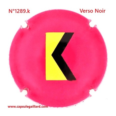 N°1289.k- Capsule de champagne - GENERIQUE - Verso Noir