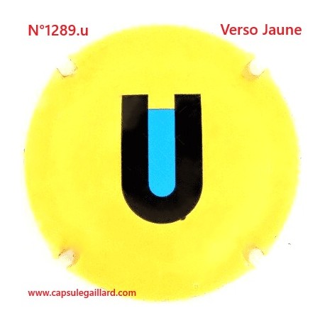 N°1289.u- Capsule de champagne - GENERIQUE - Verso Jaune