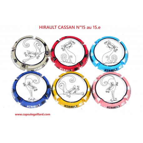 Série de 6 Capsules de champagne - HIRAULT CASSAN N°15 au 15.e