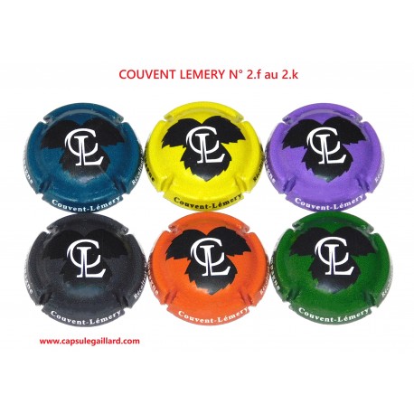 Série de 6 Capsules de champagne - COUVENT LEMERY N°17 au 17.e