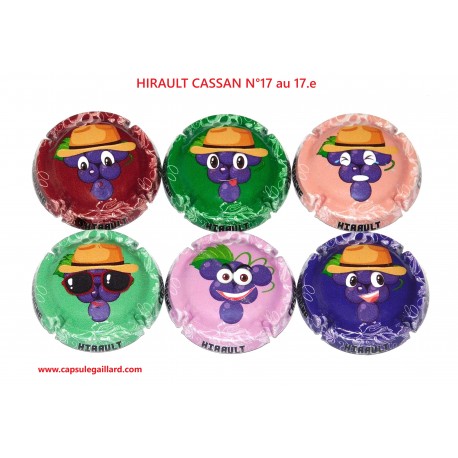 Série de 6 Capsules de champagne - HIRAULT CASSAN N°17 au 17.e