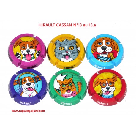 Série de 6 Capsules de champagne - HIRAULT CASSAN N°13 au 13.e