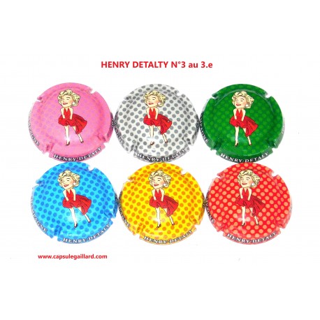 Série de 6 Capsules de champagne - HENRY DETALY N°3 au 3.e