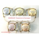 Série de 5 Capsules de champagne - GENERIQUE "Empreintes de Champagne"