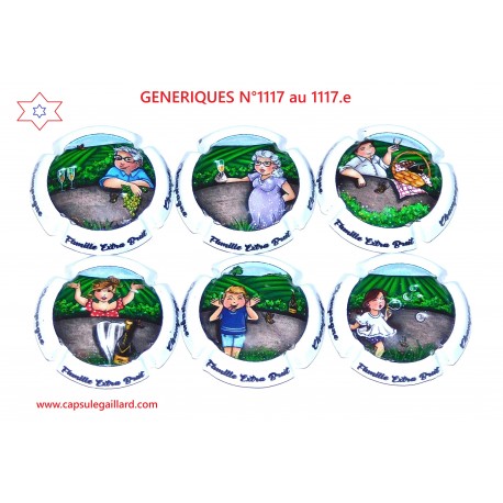 Série de 6 Capsules de champagne - GENERIQUE  - N°1117 au 1117.e