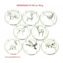 Série de 8 Capsules de champagne - GENERIQUE  - N°782 au 782.g