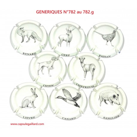 Série de 8 Capsules de champagne - GENERIQUE  - N°782 au 782.g
