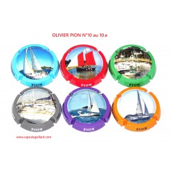 * SERIE DE 6 CAPSULES DE CHAMPAGNE - OLIVIER PION N°10 au 10.e