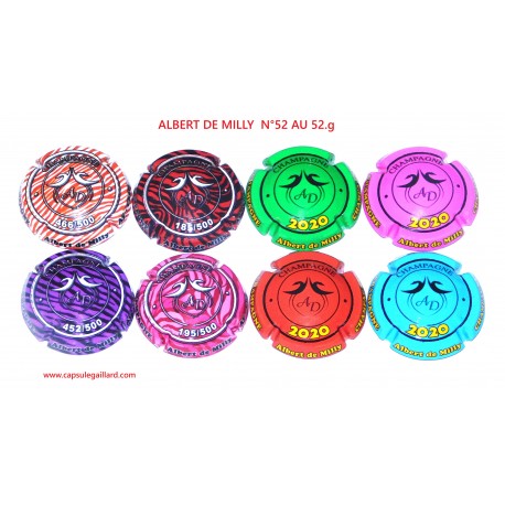 * Lot de 2 séries de 4 capsules de champagne ALBERT DE MILLY