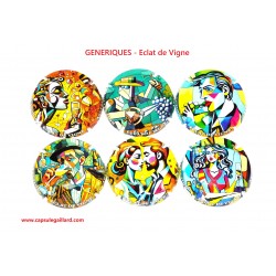 SERIE DE 6 CAPSULES DE CHAMPAGNE - GENERIQUE  (Eclat de Vigne)