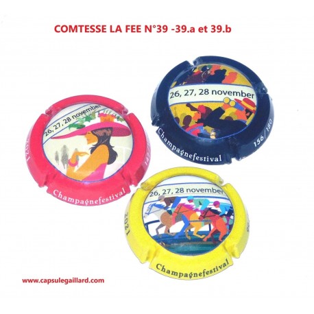 SERIE DE 3 CAPSULES DE CHAMPAGNE - COMTESSE LA FEE N°39 au 39.b
