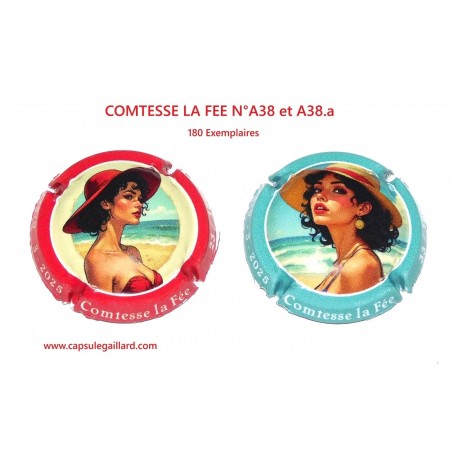 2 Capsules de champagne - COMTESSE LA FEE N°A38 et A38.a - 180 EX