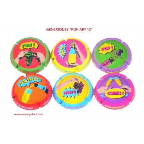 NEWS - SERIE DE 6 CAPSULES DE CHAMPAGNE - GENERIQUE (Pop Art 12)
