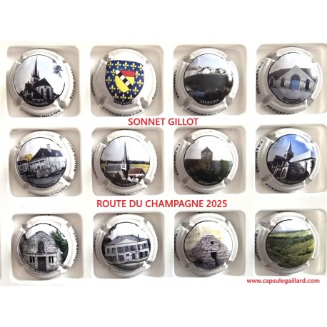SERIE DE 12 CAPSULES DE CHAMPAGNE - SONNET GILLOT N°A24 au A24.k