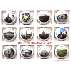 SERIE DE 12 CAPSULES DE CHAMPAGNE - ROUTE DU CHAMPAGNE 2025 N°A1 au A1.k