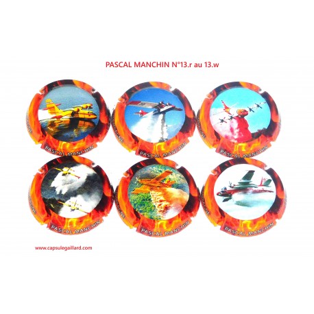 SERIE DE 6 CAPSULES DE CHAMPAGNE - PASCAL MANCHIN N°13.r au 13.w