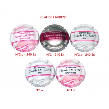 LOT DE 5 CAPSULES DE CHAMPAGNE CLAUDE LAURENT Dont 3 numérotées